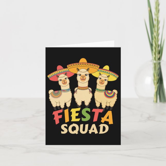 Fiesta Squad Cinco De Mayo Llama Let's Fiesta Mexi Karte (Vorderseite)
