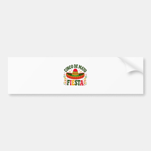 Fiesta Squad Cinco De Mayo Mexican Sombrero Autoaufkleber (Vorne)