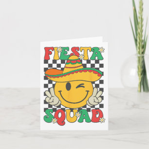 Fiesta Squad Cinco De Mayo Smile Checkered Mexiko Karte