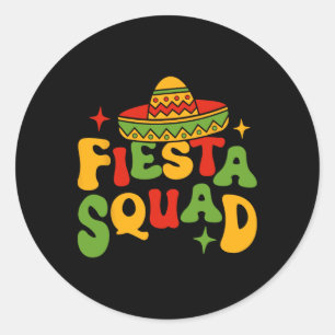 Fiesta-Squad Cinco De Mayo Sombrero Familie Zusamm Runder Aufkleber