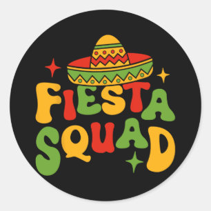 Fiesta Squad Cinco De Mayo Sombrero Family Matchin Runder Aufkleber