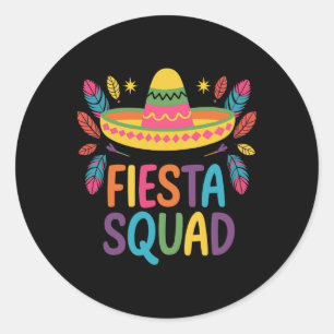 Fiesta Squad Family Matching Cinco De Mayo Runder Aufkleber