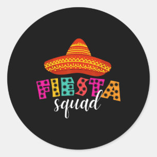 Fiesta Squad Funny Cinco De Maybrero Women Runder Aufkleber