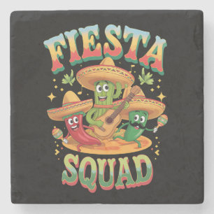 Fiesta Squad Funny Cinco De Mayo Mexikanisches Par Steinuntersetzer