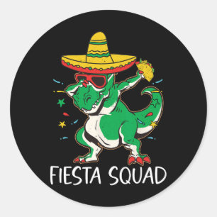 Fiesta Squad für das mexikanische Party Cinco de M Runder Aufkleber