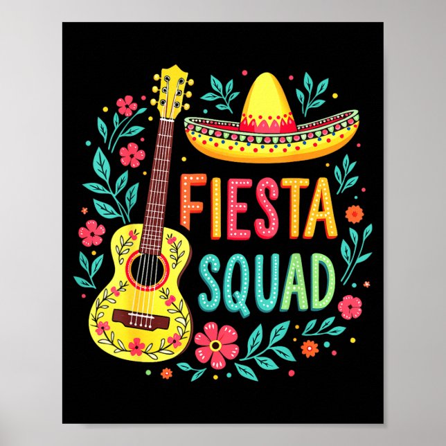 Fiesta squad matching cinco de mayo mexican party poster (Vorne)