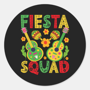 Fiesta Squad Matching Cinco De Mayo Party Runder Aufkleber