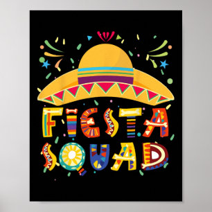 Fiesta Squad Mexico Fiesta Taco Guitar Cinco De Ma Poster