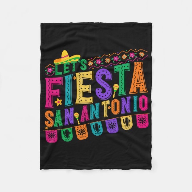 Fiesta Squad San Antonio Texas Cinco De Mayo Lasse Fleecedecke (Vorderseite)