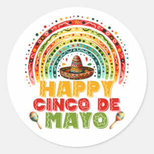 Fiesta-Stimmung Cinco de Mayo – Mexiko feiern Runder Aufkleber