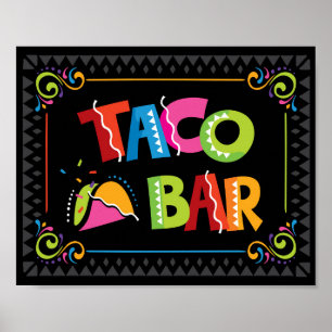 Fiesta TACO BAR Party signieren Poster