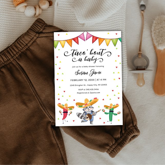 Fiesta Taco 'Bout A Baby Cactus Animal Baby Shower Einladung (Fiesta Taco 'Bout A Baby Cactus Animal Baby Shower Invitation)