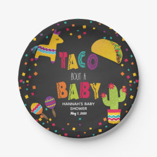Fiesta Taco Bout a Baby Paper Plate - Anpassbar Pappteller
