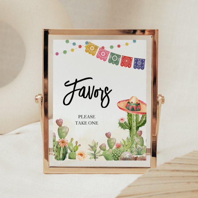 Fiesta Taco 'Bout Baby Duwer Favoriten Poster (Cinco De Mayo Taco Bout Baby Shower Favors Sign)