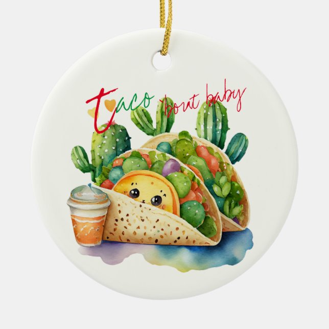 Fiesta Taco 'bout Baby Shower Niedlich Fun Modern Keramik Ornament (Vorne)