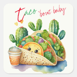 Fiesta Taco 'bout Baby Shower Niedlich Fun Modern Quadratischer Aufkleber