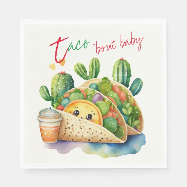 Fiesta Taco 'bout Baby Shower Niedlich Fun Modern Serviette (Vorderseite)