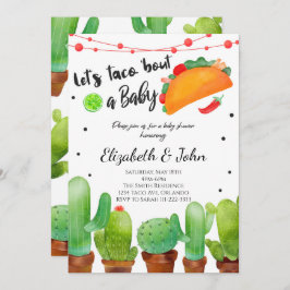 Fiesta Taco Bout Baby Watercolor Cactus Invite Einladung