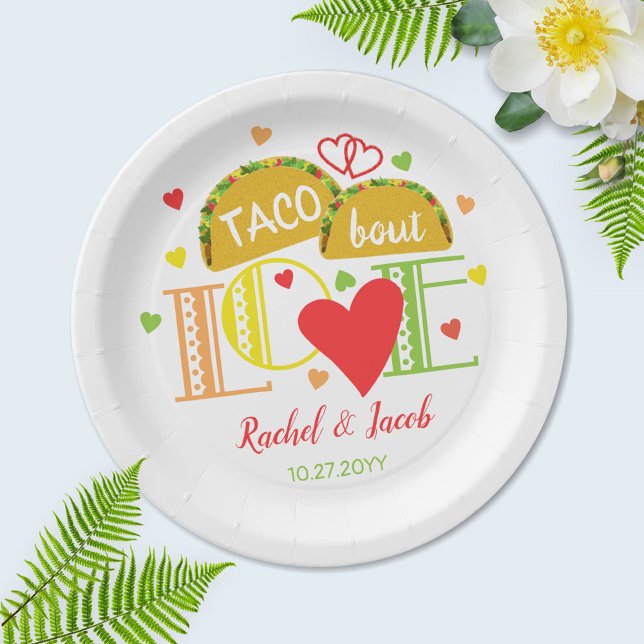 Fiesta Taco Bout Liebe farbenfrohe Engagement Part Pappteller (Von Creator hochgeladen)