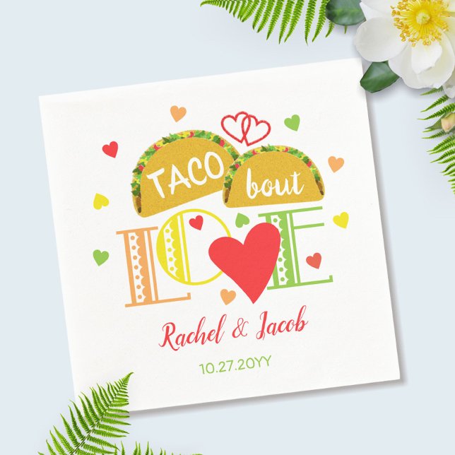 Fiesta Taco Bout Liebe farbenfrohe Engagement Part Serviette (Von Creator hochgeladen)