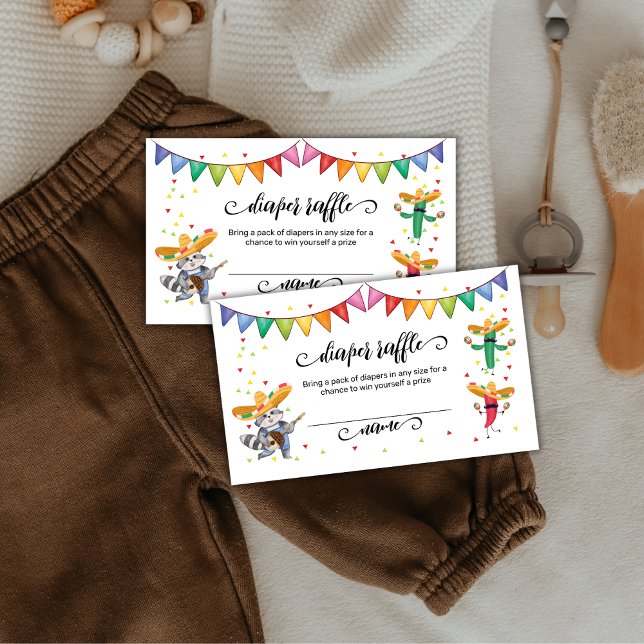 Fiesta Taco Cactus Diaper Raffle Baby Dusche Begleitkarte (Fiesta Taco Cactus Diaper Raffle Baby Shower Enclosure Card)