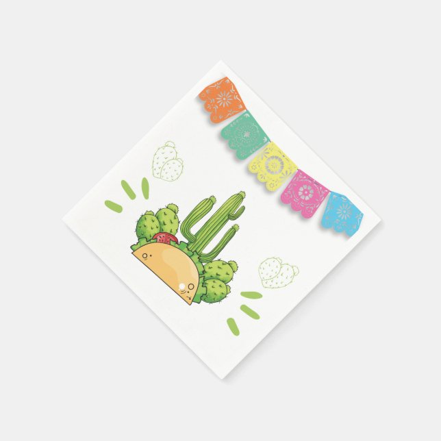 Fiesta Taco Paper Napkin Mexican Cactus Floral Serviette (Ecke)