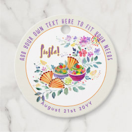 FIESTA Tacos Guacamole Folkart Blume Custom Geschenkanhänger