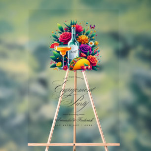Fiesta Tacos und Tequila Engagement Party Willkomm Acrylschild