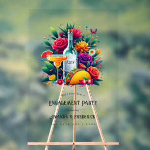 Fiesta Tacos und Tequila Engagement Party Willkomm Acrylschild