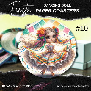 Fiesta Tanzpuppe (#10) Papierset für Untersetzer