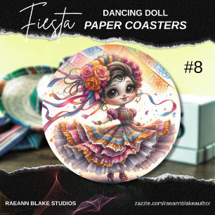 Fiesta Tanzpuppe (#8) Papierset für Untersetzer