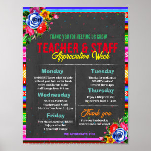 Fiesta Teacher Appreciator Weekly Template Poster