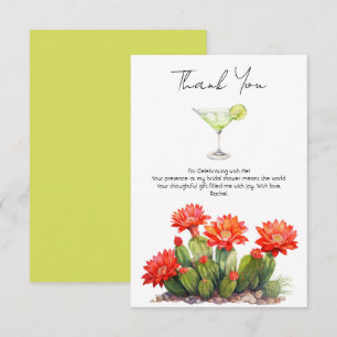 Fiesta-Thema Kaktus-Martini-Junggesellinnenabschie Dankeskarte