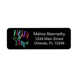 Fiesta Time Colorful Custom Return Address Label