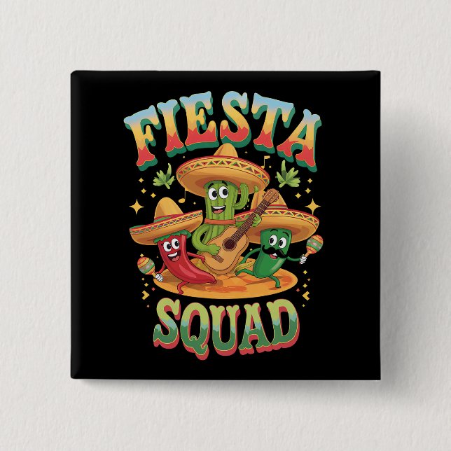 Fiesta-Truppe Lustige Cinco De Mayo Mexikanische P Button (Vorderseite)