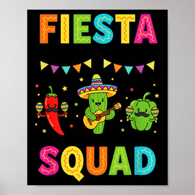 Fiesta-Truppe süße Kapsikumpflanze Paprika Kinder Poster (Vorne)