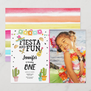 Fiesta und Fun Cactus Mexican Girl First Birthday Einladung