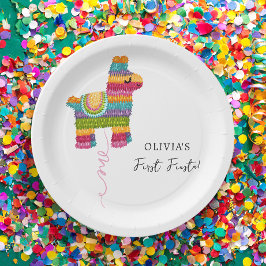 Fiesta und Fun Piñata Llama Girl Erster Geburtstag Pappteller