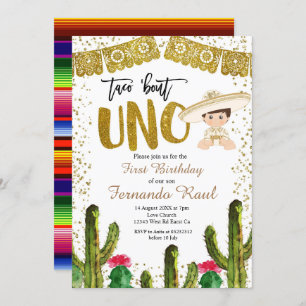 Fiesta Uno Gold Charro Boy  Einladung