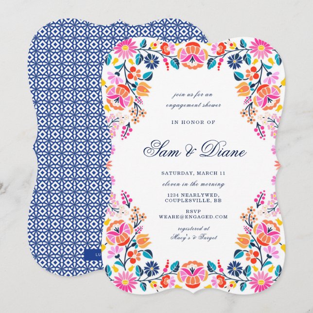 Fiesta Verlobung Dusche Einladung (Vorne/Hinten)