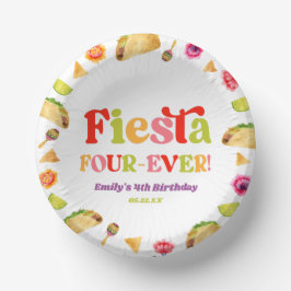 Fiesta Vier-Ever Taco 4. Geburtstags-Party Pappteller