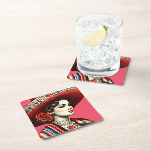 Fiesta Vintages mexikanisches Gastgeschenk Rechteckiger Pappuntersetzer