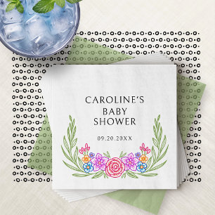 Fiesta Vivid Floral Baby Shower Serviette