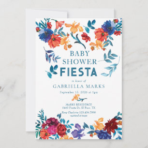 Fiesta   Watercolor Baby Shower Einladung