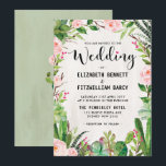 Fiesta Wedding Invitation Cactus Succulent Mexican Einladung<br><div class="desc">Elegante Hochzeitseinladung mit rustikalen Aquarellsukkkulenten,  Rose mit Blütenpracht und modernen kalligrafischen Schriften. Diese individuell gestaltbare Einladung eignet sich ideal für Feiern oder Böhmische Hochzeiten.</div>