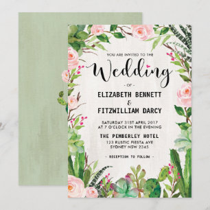 Fiesta Wedding Invitation Cactus Sukkulent mexikan Einladung