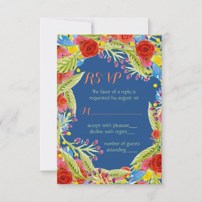 Fiesta Wedding RSVP Karte (Vorderseite)