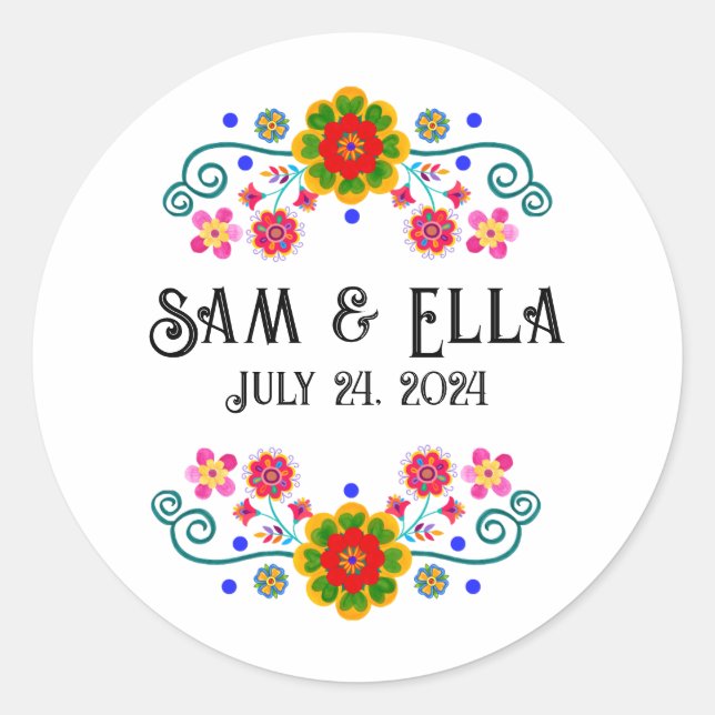 Fiesta Wedding Stickers - Anpassen für Ihre Verans (Vorderseite)