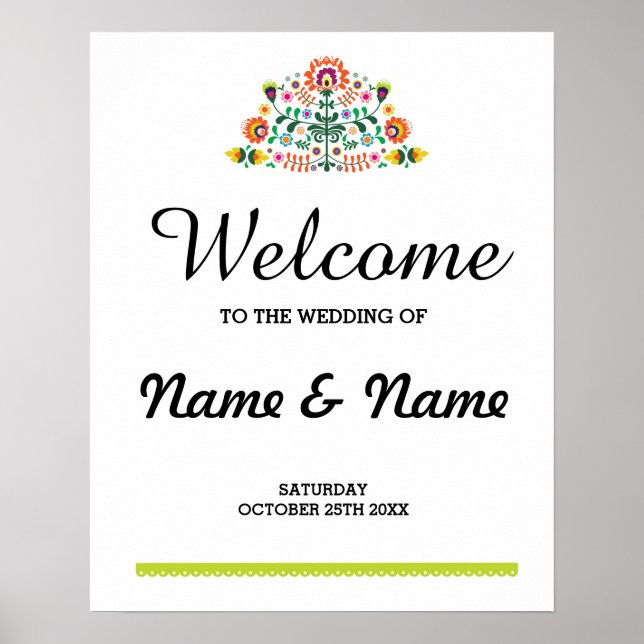Fiesta Welcome Poster Hochzeit mexikanisches Poste (Vorne)