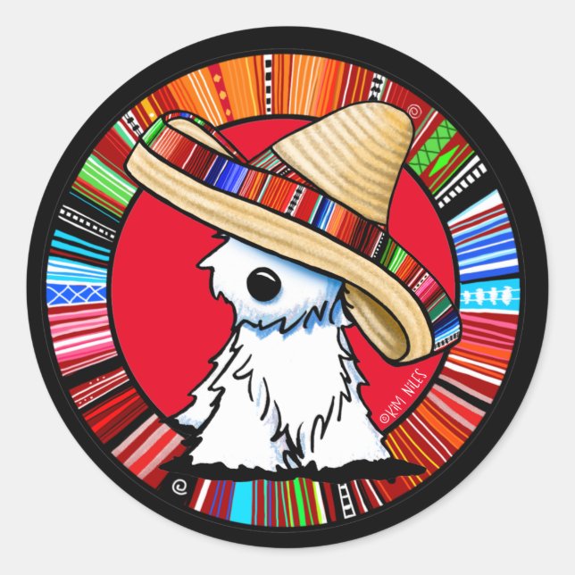 Fiesta Westie Classic Round Sticker (Vorderseite)